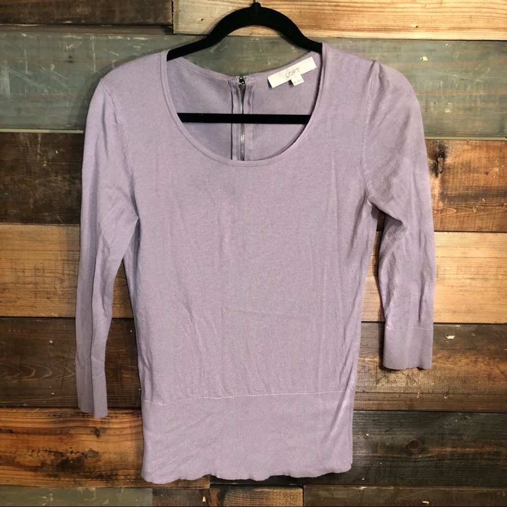 Loft | Lavender Sweater 3/4 sleeve